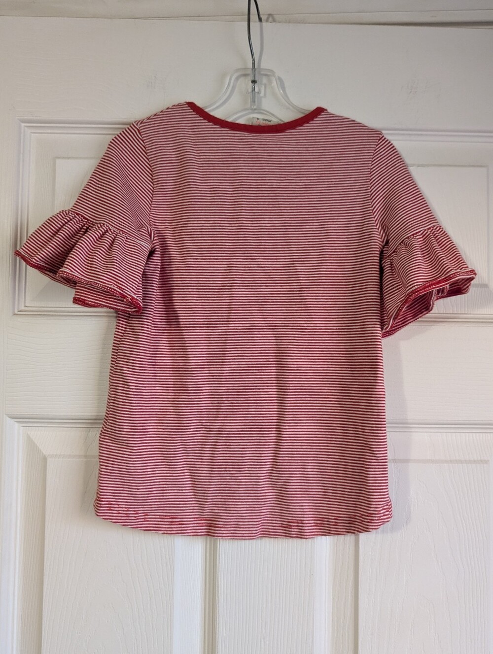 Adventure Wear By Copper Key Red, White, & Blue Striped Ruffle Top Size 6 - Picture 5 of 7
